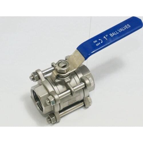 DN25 1" BSP Female Thread 304 Stainless Steel 3-Piece Type Ball Valve oil water air 229 PSI Plumbing