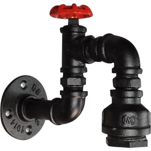 GTBL Retro Industrial Style Bar Coffee Shop Restaurant Creative Wrought Iron Wall Lamp Decoration Water Pipe Wall Lamp Rack