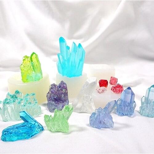 Simulation Original Stone Crystal Cluster Epoxy Resin Mold Silicone Mould DIY Crafts Jewelry Pendant Making Tool