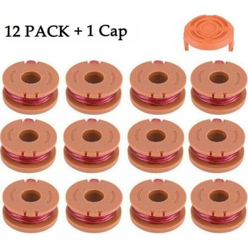 13Pcs Weed Eater Line String Trimmer Spool+Cap Cover Nylon Brush Mower Bump Spool Cutter Line Grass Mower Replace For WORX