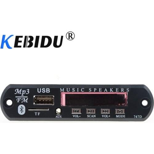 Kebidu 12V MP3 Decoder Board Bluetooth Wireless Bluetooth MP3 WMA Audio Module USB TF Radio For Car Remote Music Speaker