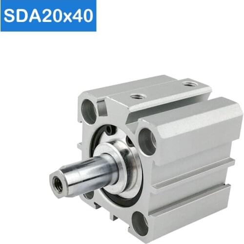SDA20*40 20mm Bore 40mm Stroke Compact Air Cylinders SDA20X40 Dual Action Air Pneumatic Cylinder