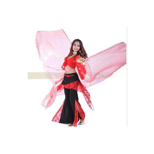 Free-shipping nice transparent iridescence color belly dance Isis Wings with sparkly on surface