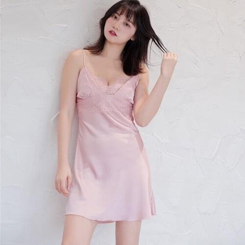 Nightdress bridesmaid dress new nightdress ladies sexy suspenders rayon casual home service lace nightdress 2020 ночная рубашка