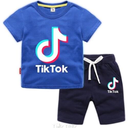 Baby Boy Clothing Cotton T-shirt Pants Girls Clothing Set Tik Tok Sports Suits Childrens Clothes Kids Outfits