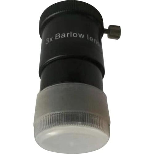 1.25''/31.7mm Telescope Eyepiece Barlow Lens 3X Magnification Universal T Ring Adapter M42 Thread with Fully Multi-coated Film