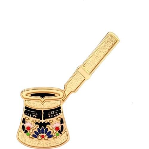 Wholesale 10pcs / lot fashion jewelry accessorie Metal Pot Coffee brooch pin