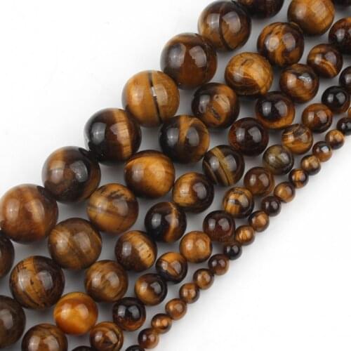Wholesale 4.6.8.10.12.14mm Natural Yellow Tiger Eye Globose Beads 15.5" Pick Size Free Shipping-F00068