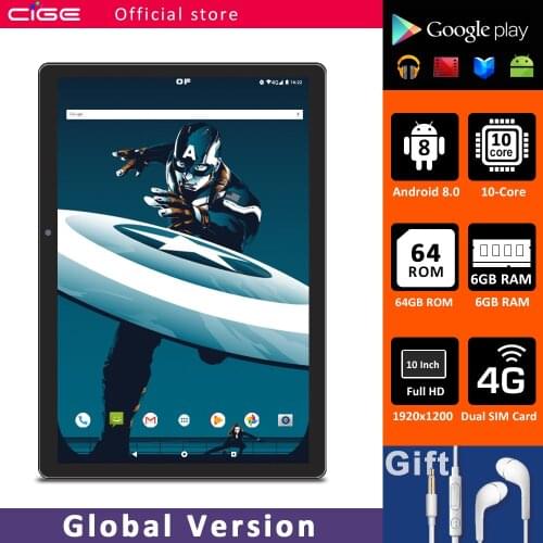CIGE N9 10 Inch Tablet PC Android 1920x1200 6GB RAM 64GB ROM 10 Core GPS Dual WIFI With Keyboard For Childrens