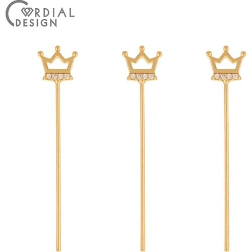 Cordial Design 50Pcs 8*41MM Jewelry Findings & Components/DIY Pins Connectors/CZ Earrings Making/Hand Made/Jewelry Accessories