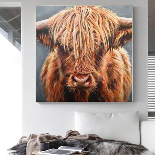 Scottish Highland horse Yak Cow Canvas Poster Animal Canvas Paintings Prints Wall Art Picturesfor Living Room Home Decorative