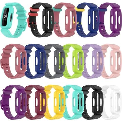 Replacement Wrist Strap Black Purple Band For Fitbit Ace3/inspire 2 Fashion Elastic Durable Anti-fall Silicone WatchBands Strap