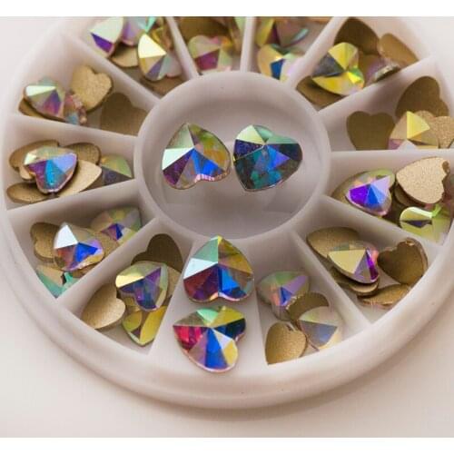 Heart Shape 20pcs Non Hotfix Strass Rhinestones For Nails Art Charms Glue On Crystal Diamonds DIY Crafts Accessories