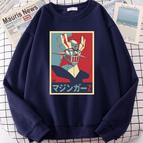 Japanese Anime Mazinger Z Hoodie Male Hip Hop Long Sleeve Clothing Harajuku Casual Sweatshirts For Mens Oversize Warm Tracksuit