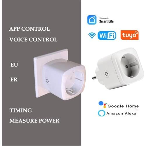 Tuya Smart Plug EU wifi APP control Measure Power Consumption 16A 3500W power strip outlet Socket Support Alexa echo smart life