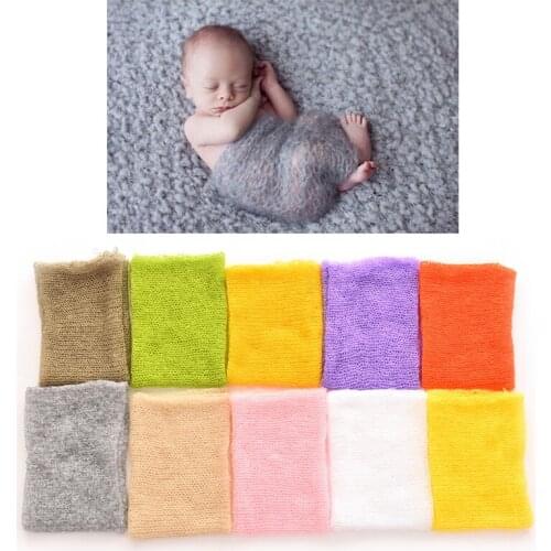 1PC Newborn Baby Boy Girl Mohair Wrap Knit Photography Prop 40x60cm