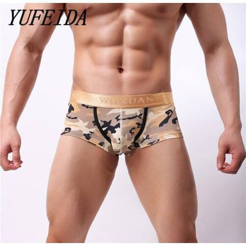 YUFEIDA Mens Comfortable Camouflage Underwear Mens Sexy Three colors Camouflage Cool Nightwear