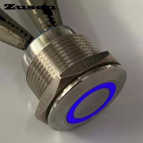 Zusen 19mm 1no car engine short push button switch with ring illuminated (ZS19F-10E/J/B/V/S)
