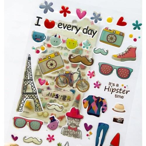1 Sheet Love Everyday Life Crystal Stickers DIY Hand Account Decor Journey Sticker