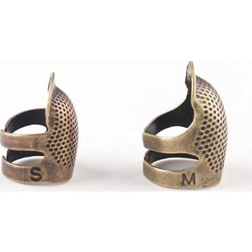 1 Pcs DIY Sewing Tools Accessories Antique Thimble Ring Household Brass Handworking Needle Needles Craft Thimble 2 Sizes