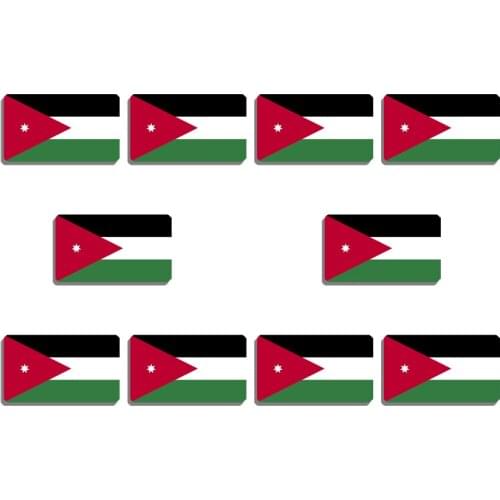 10Pcs/Set Jordan Flag Brooch Vintage Flag Lapel Pin For Backpacks Acrylic Badge Patriotic Trinkets