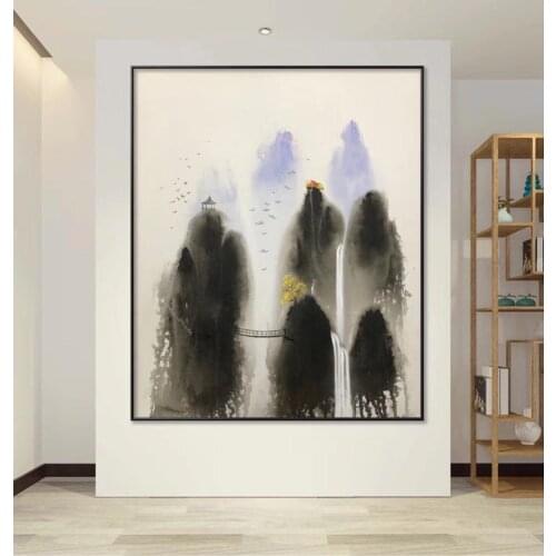 100% Hand Painted Modern Chinese Landscape Oil Painting on Canvas Abstract Canvas Painting Wall art Picture for Home Decoration