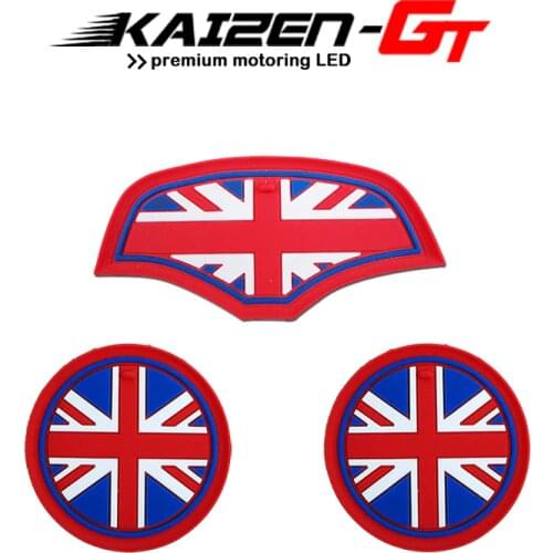 3PCS Soft Silicone Union Jack UK Flag Style Car Anti-slip Front Cup Holders Coasters & Storage Box Mat For MINI Cooper F55 F56