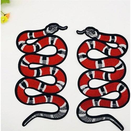 5PCS Packed Snakes Flowers Sew On Patches DIY Embroidered Applique for Decoration Clothing Accessory