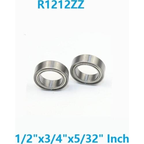 50pcs/lot R1212ZZ R1212 ZZ 2Z 1/2"x3/4"x5/32" Inch Metal shielded Deep Groove Ball bearing Miniature 12.7x19.05x3.967 mm