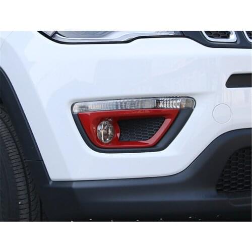 ABS Front Fog Light Decoration Frame Cover Trim for Jeep Compass 2017+ Car Accessories Car Colorful Decal Stickers Brand New