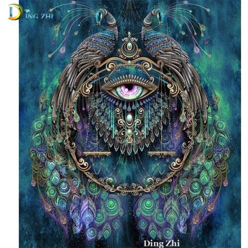 Diamond Painting Magic Abstract Art Peafowl Eyes 5D Full Square Round Drill Diy Mosaic Embroidery Cross Stitch Decoration Poster