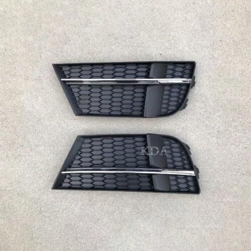 Auto Left Right Side Front Bumper Fog Light Grille Grill Cover For Audi A3 Sport Sports 2017 2018