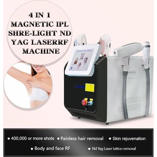 Free Shipping Four in one 360 magneto-optical IPL/OPT/SHR/E-Lihght Hair removal YAG laser Tattoo removal beauty equipment