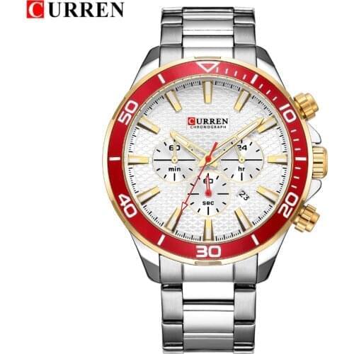 CURREN NEW Fashion Men Sports Watches Quartz Date Clock Man Watch Mens Casual Full Stainless Steel Casual Wrist Watch
