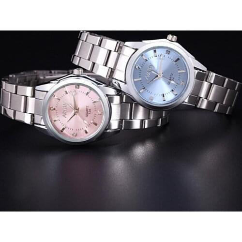 NARY Watch Rhinestone Waterproof Stainless Steel Round Dial Wristwatch Luxury Relogios Femininos Stainless Steel Quartz Watch
