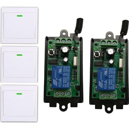 DC 9V 12V 24V 1 CH 1CH RF Wireless Remote Switch Wireless Light Switch + Wireless Wall Panel Remote Control ,315/433.92 MHZ
