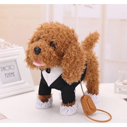 Children Holiday Birthday Gifts Action Figure Electronic Pets Robot Dog toys Bark Stand Walk Teddy Dogs Brinquedos Plsuh dog