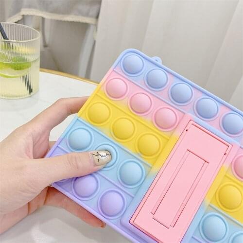 Kids Relive Stress Fidget Toys Silicone Tablet Case With Stand For Samsung Galaxy Tab A7 10.4 T500 T505 T507 A7 T220 T225Cover