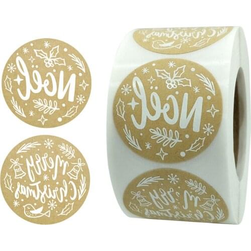 Dophee 500pcs Christmas Stickers Card Box Package Label Sealing Stickers Wedding Decor Stationery