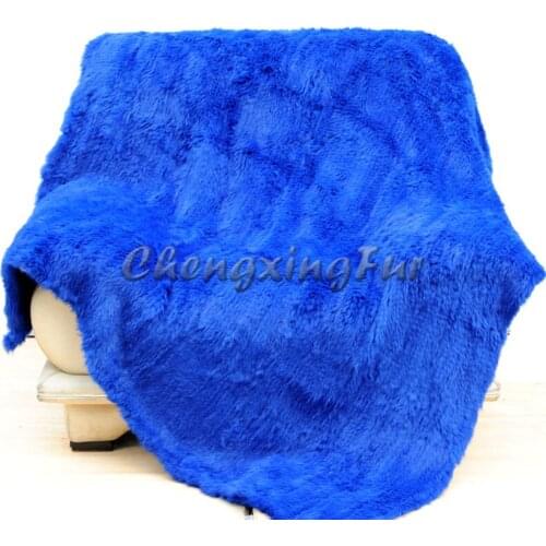 CX-D-10K 150x130cm Custom Hand Knitted Rabbit Fur Blanket Fur Throw ~DROP SHIPPING