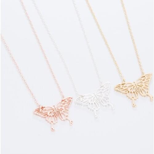 Lyvior Dainty butterfly Necklace Beautiful Handmade Pendant Stainless Steel Delicate Everyday Clavicle Chain Holiday Gift Women