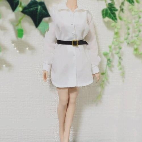 1/6 Scale Female Figure Accessory Lace Long Sleeve Long Shirt Belt Model for 12'' Action Figure Body