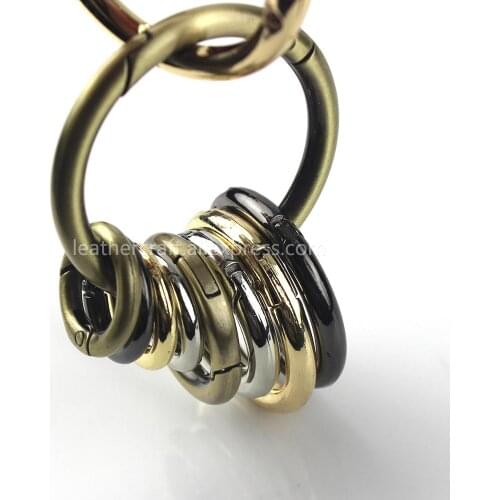 Metal spring gate O Ring Openable Keyring Leather Craft Bag belt strap buckle trigger snap clasp clip connector DIY accessory