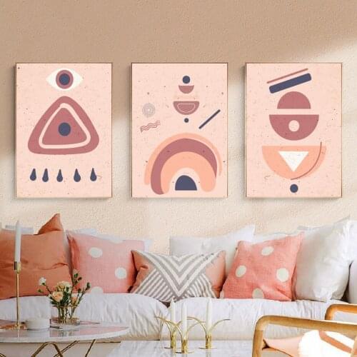 Minimalist Bohemia Art Print Terracotta Wall Art Prints Canvas Painting Printed Posters and Pictures for Living Room Home Decor