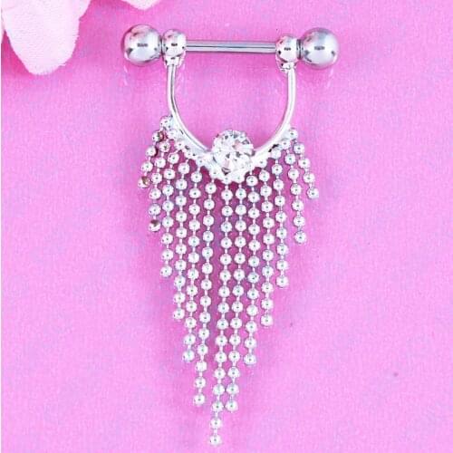 FashionTassel Nipple ring piercing Nickel-free 14G 316L surgical steel pair