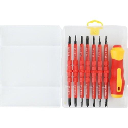 8PCS Multi-purpose Screwdriver Bit Set For Electrical Insulated Kit Household Repairing Maintenance Tools