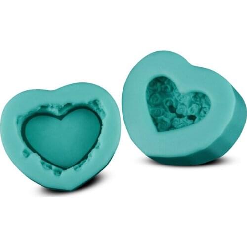New & Hot Beautiful 2pcs Loving Heart Modelling Fondant Decoration Mold Silicone Cake Chocolate Mold D356