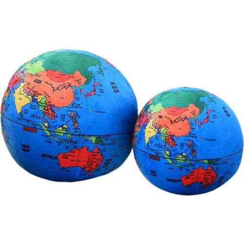 NEW Stuffed Globe Ball Plush Cushion English Terrestrial Globe Pillow Soft Kid Training Doll Children Learning Toy Birthday Gift