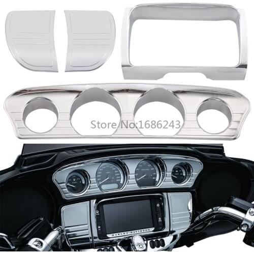 Motorcycle Panel Stereo Accent Trim Gauge Radio Bezel Speaker Cover Trim For Harley Electra Glide Street Glide Ultra 2014-2019