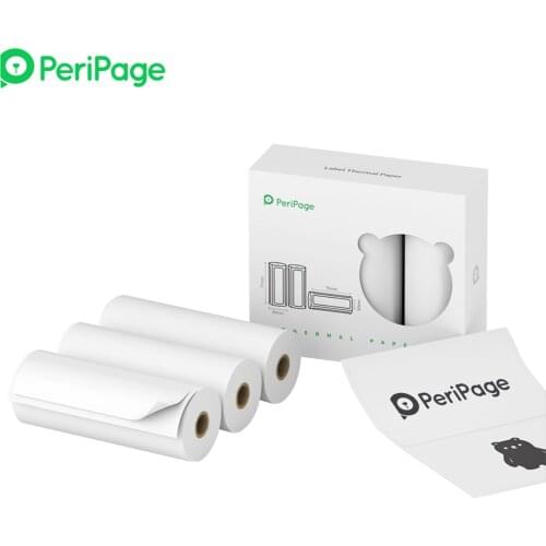 PeriPage 3 Rolls Label Thermal Paper Sticker Self-Adhesive Label Paper for PeriPage A9/A9 Pro/A9 Max, 50x75mm 50 Sheets/Roll